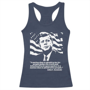 Theodore Roosevelt Quote Racerback Tank Top Patriotic American Flag Presidents Day TS14 Navy Print Your Wear