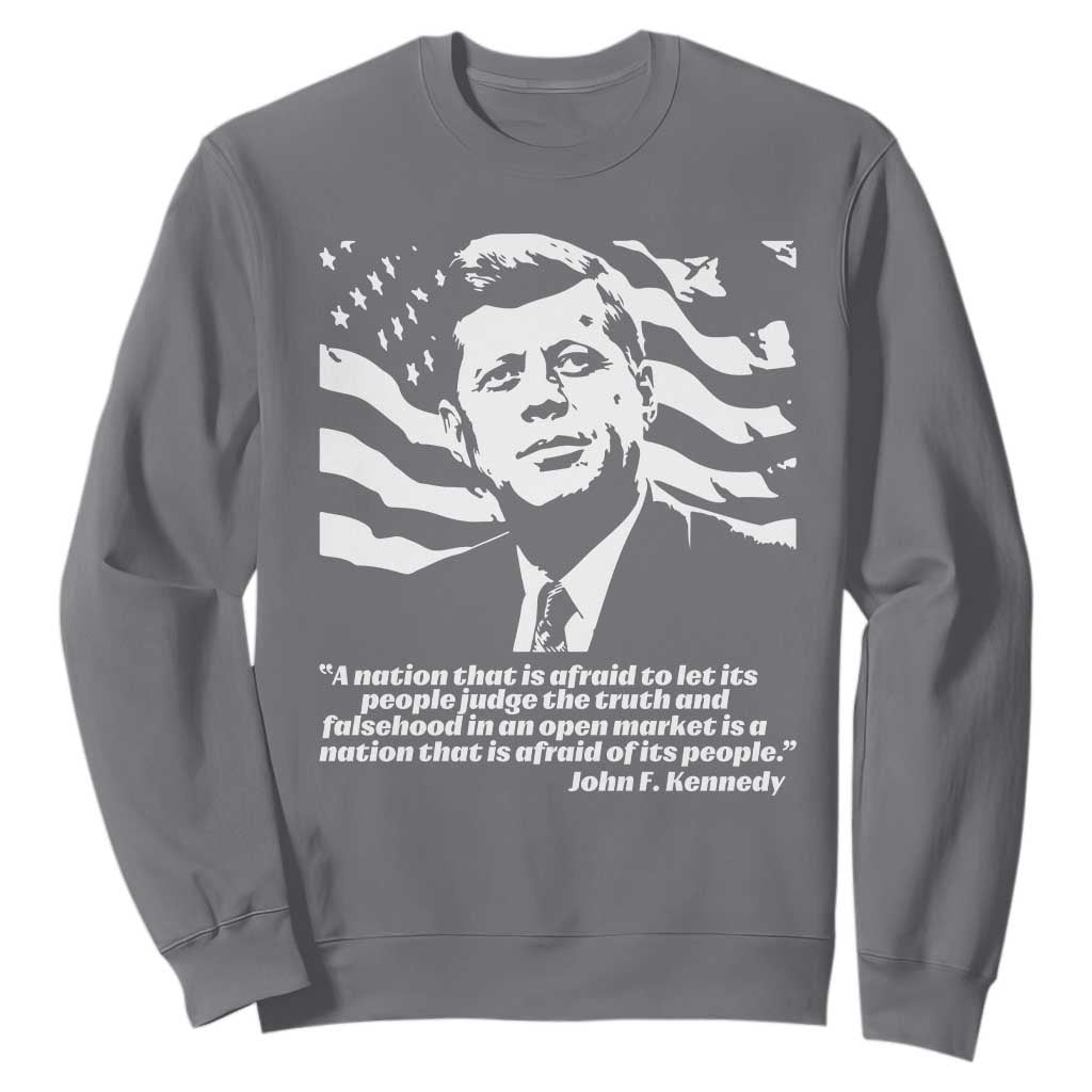 Theodore Roosevelt Quote Sweatshirt Patriotic American Flag Presidents Day TS14 Charcoal Print Your Wear