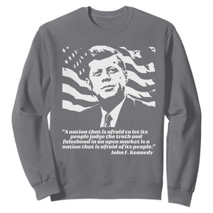Theodore Roosevelt Quote Sweatshirt Patriotic American Flag Presidents Day TS14 Charcoal Print Your Wear