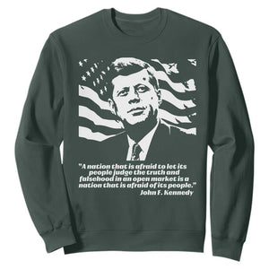Theodore Roosevelt Quote Sweatshirt Patriotic American Flag Presidents Day TS14 Dark Forest Green Print Your Wear