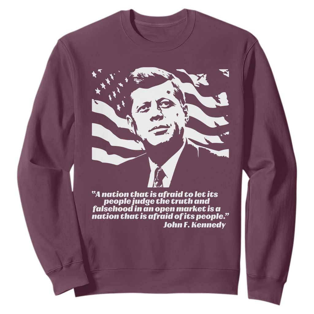 Theodore Roosevelt Quote Sweatshirt Patriotic American Flag Presidents Day TS14 Maroon Print Your Wear