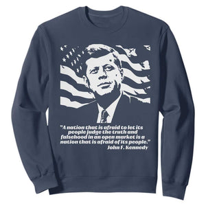 Theodore Roosevelt Quote Sweatshirt Patriotic American Flag Presidents Day TS14 Navy Print Your Wear