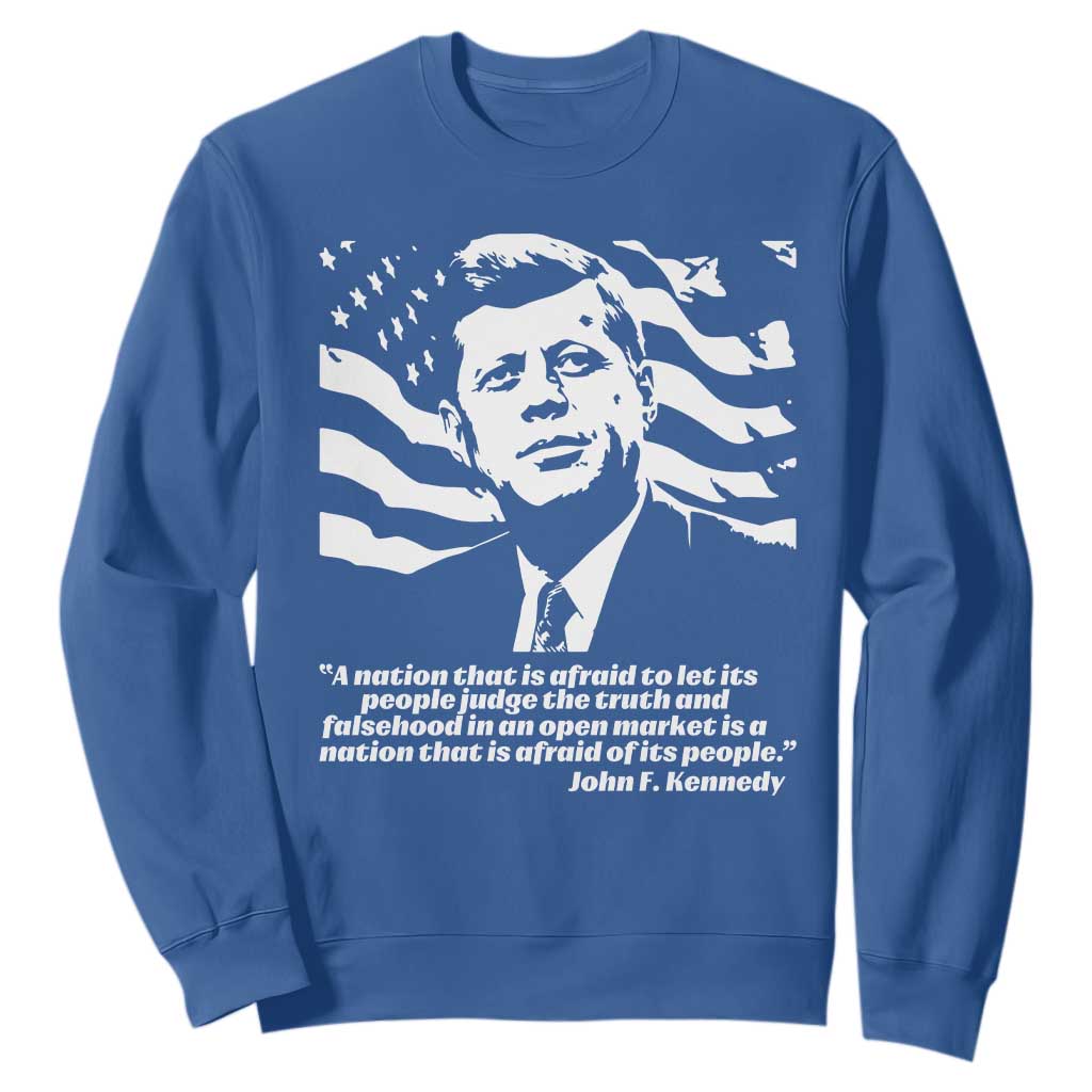 Theodore Roosevelt Quote Sweatshirt Patriotic American Flag Presidents Day TS14 Royal Blue Print Your Wear