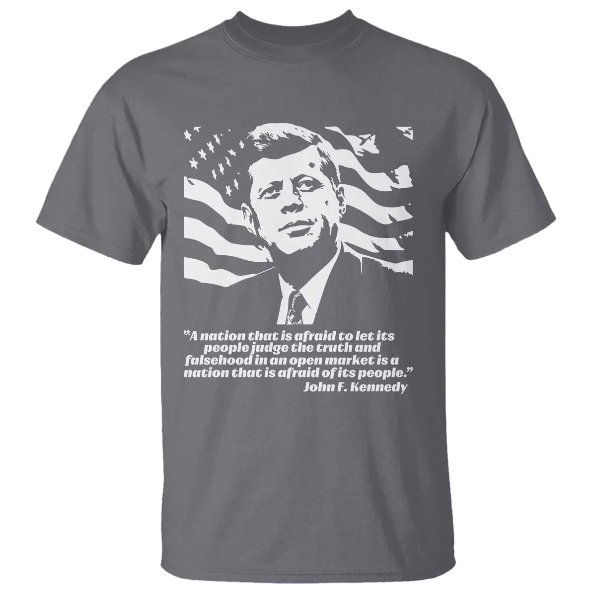 Theodore Roosevelt Quote T Shirt Patriotic American Flag Presidents Day TS14 Charcoal Print Your Wear