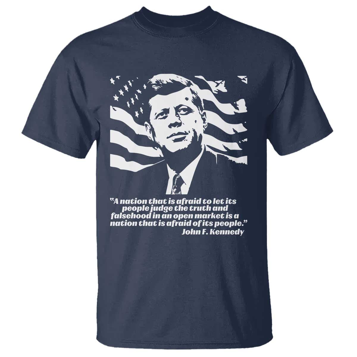 Theodore Roosevelt Quote T Shirt Patriotic American Flag Presidents Day TS14 Navy Print Your Wear