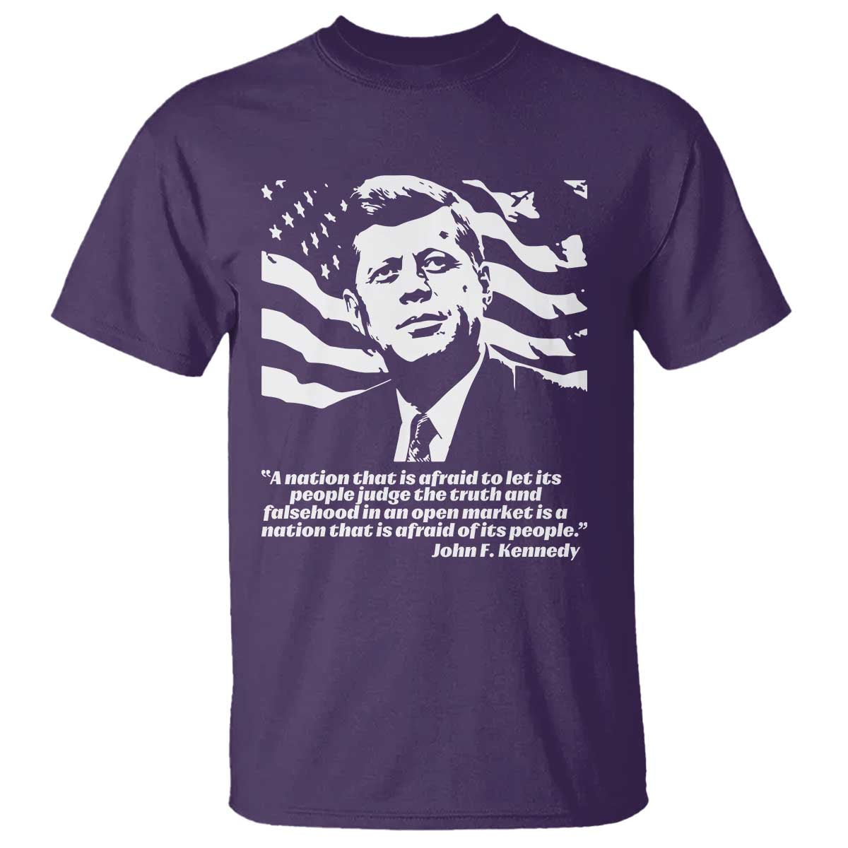 Theodore Roosevelt Quote T Shirt Patriotic American Flag Presidents Day TS14 Purple Print Your Wear