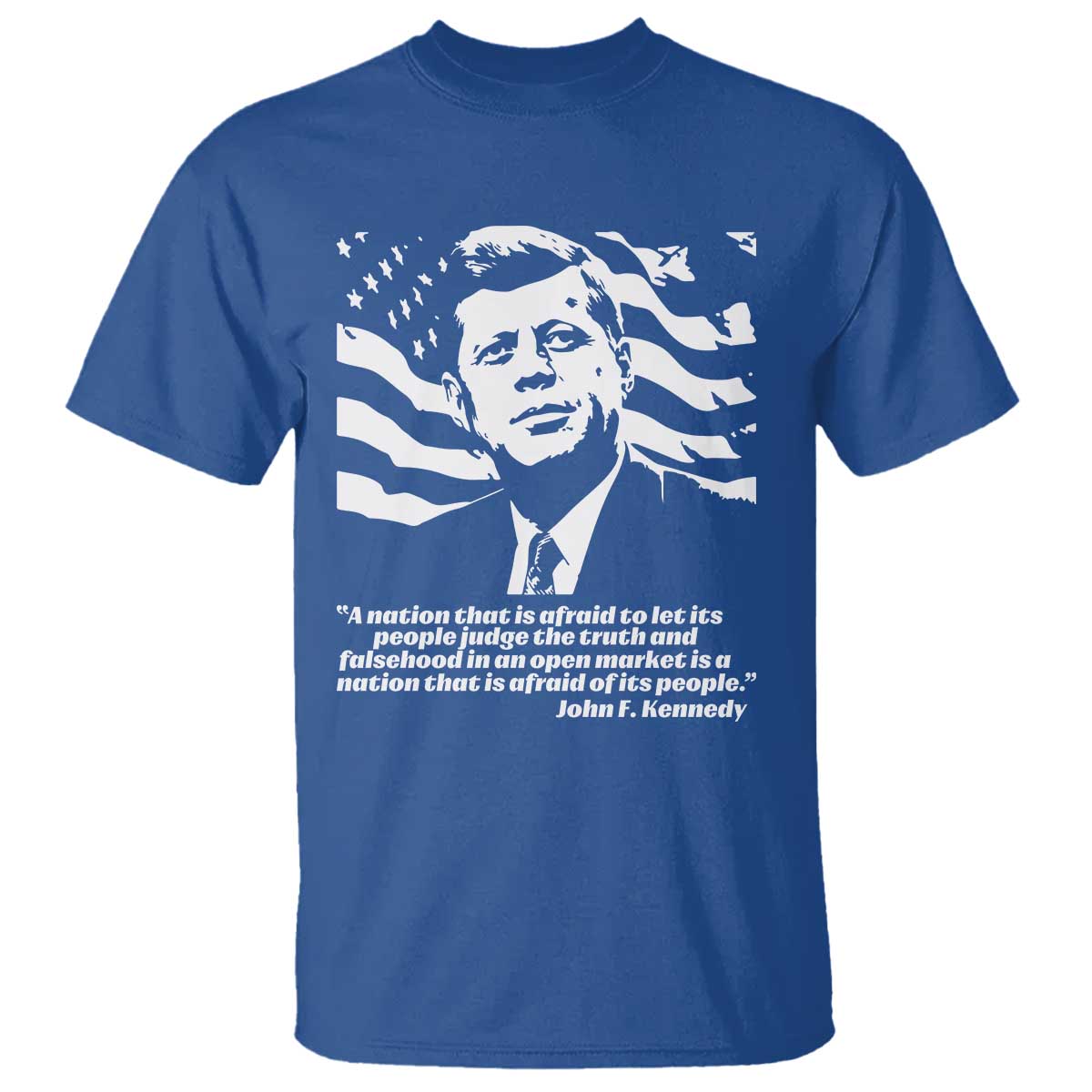 Theodore Roosevelt Quote T Shirt Patriotic American Flag Presidents Day TS14 Royal Blue Print Your Wear