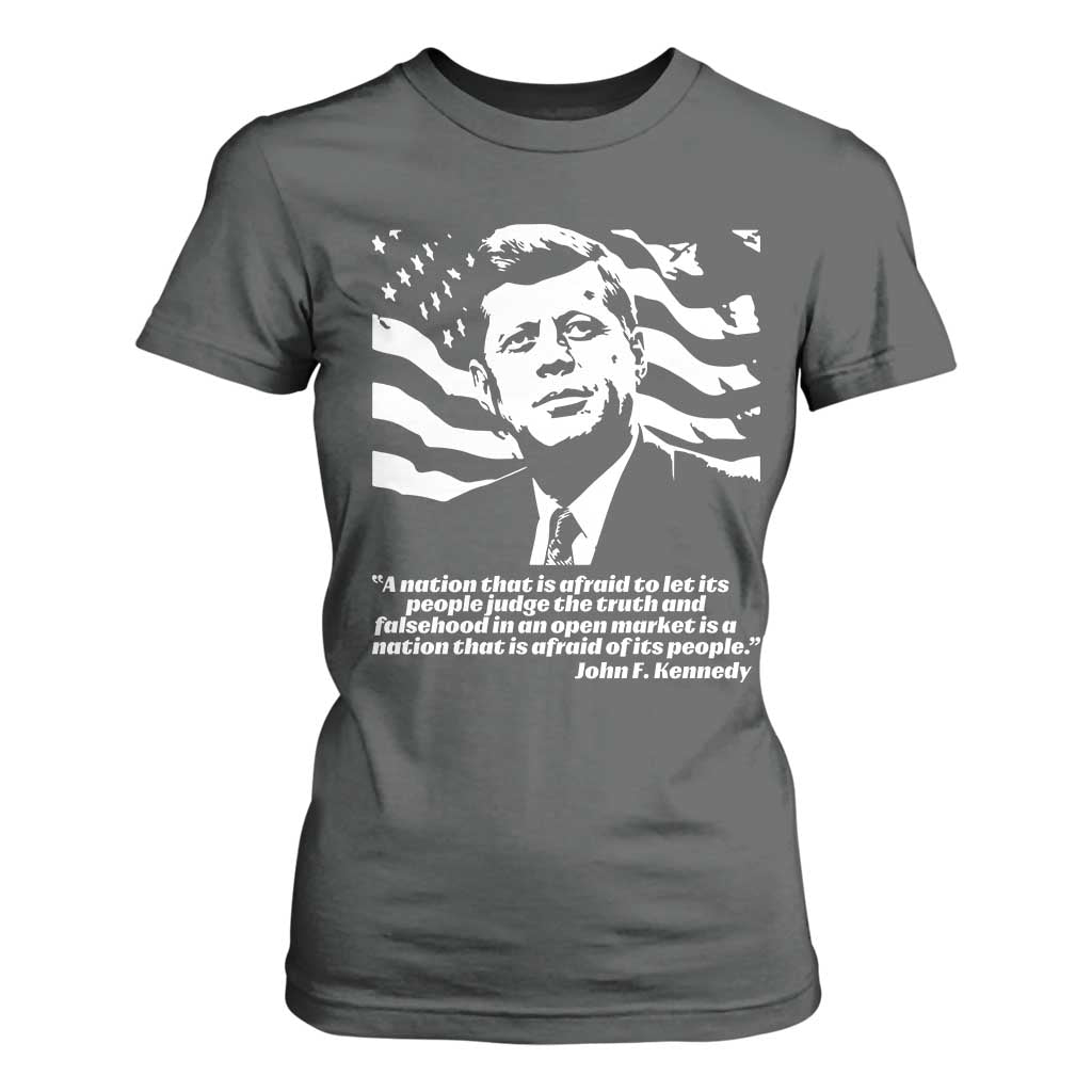 Theodore Roosevelt Quote T Shirt For Women Patriotic American Flag Presidents Day TS14 Dark Heather Print Your Wear