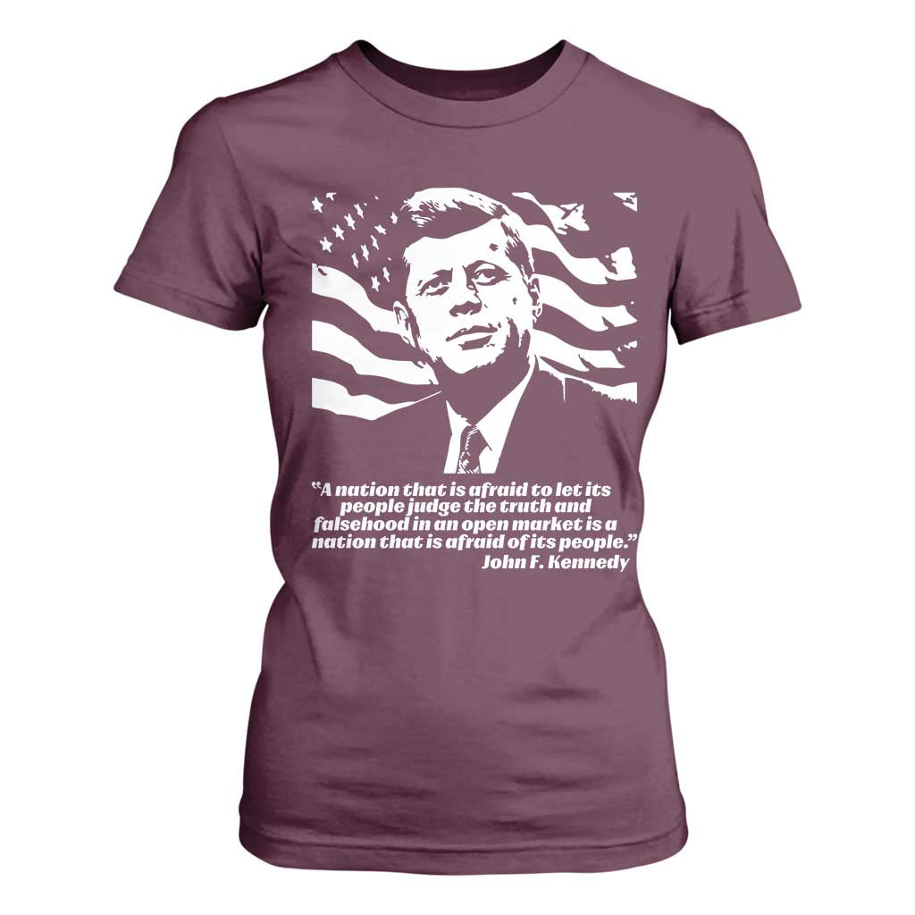 Theodore Roosevelt Quote T Shirt For Women Patriotic American Flag Presidents Day TS14 Maroon Print Your Wear