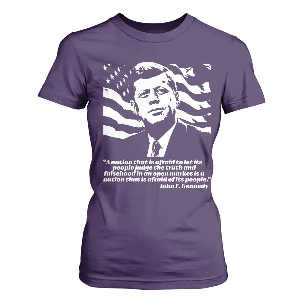 Theodore Roosevelt Quote T Shirt For Women Patriotic American Flag Presidents Day TS14 Purple Print Your Wear