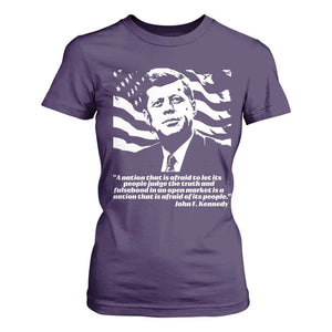 Theodore Roosevelt Quote T Shirt For Women Patriotic American Flag Presidents Day TS14 Purple Print Your Wear