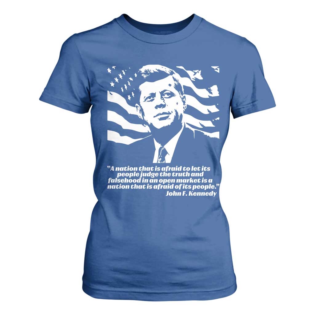 Theodore Roosevelt Quote T Shirt For Women Patriotic American Flag Presidents Day TS14 Royal Blue Print Your Wear