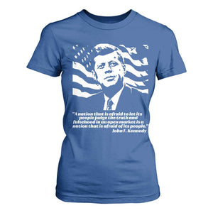 Theodore Roosevelt Quote T Shirt For Women Patriotic American Flag Presidents Day TS14 Royal Blue Print Your Wear