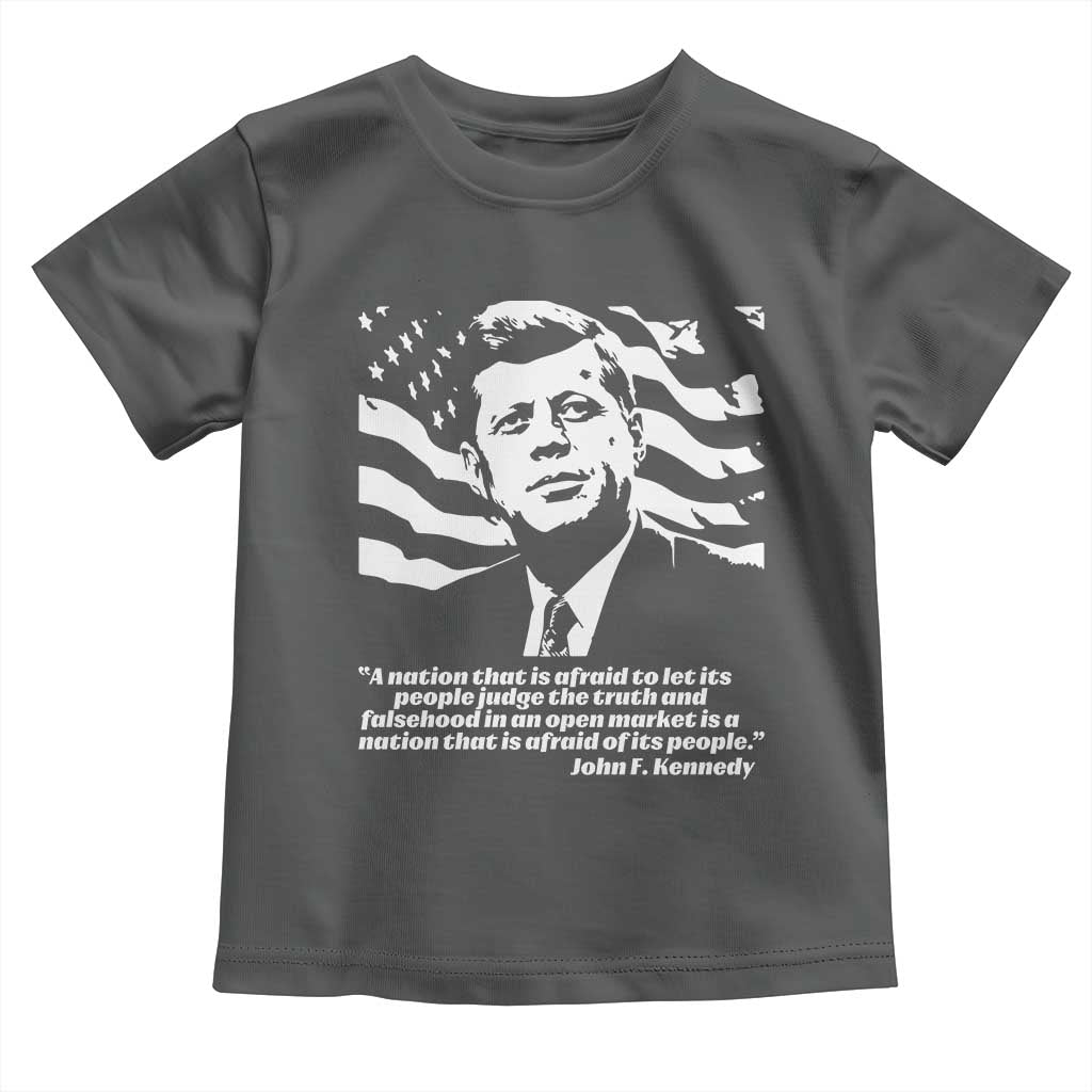 Theodore Roosevelt Quote Toddler T Shirt Patriotic American Flag Presidents Day TS14 Dark Heather Print Your Wear