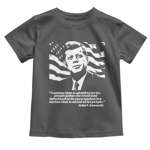 Theodore Roosevelt Quote Toddler T Shirt Patriotic American Flag Presidents Day TS14 Dark Heather Print Your Wear