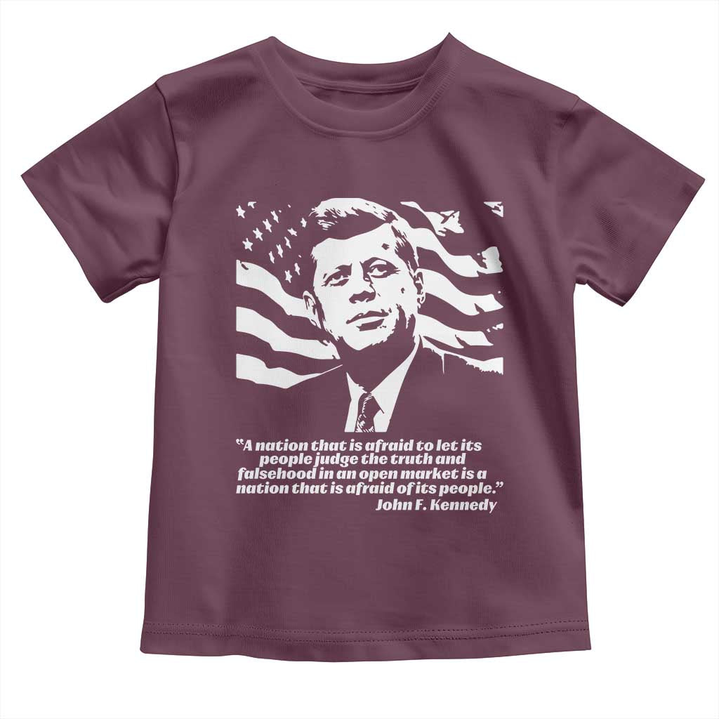 Theodore Roosevelt Quote Toddler T Shirt Patriotic American Flag Presidents Day TS14 Maroon Print Your Wear