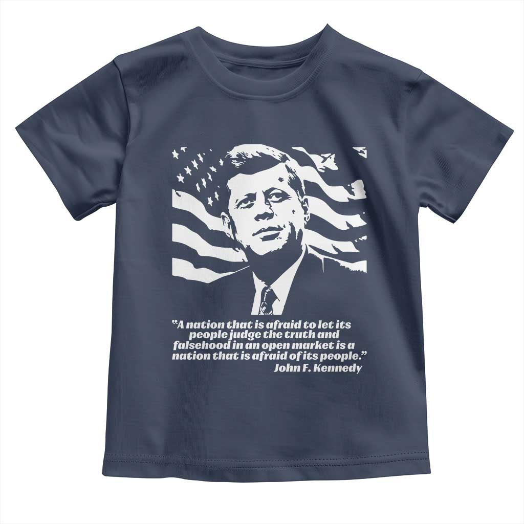 Theodore Roosevelt Quote Toddler T Shirt Patriotic American Flag Presidents Day TS14 Navy Print Your Wear