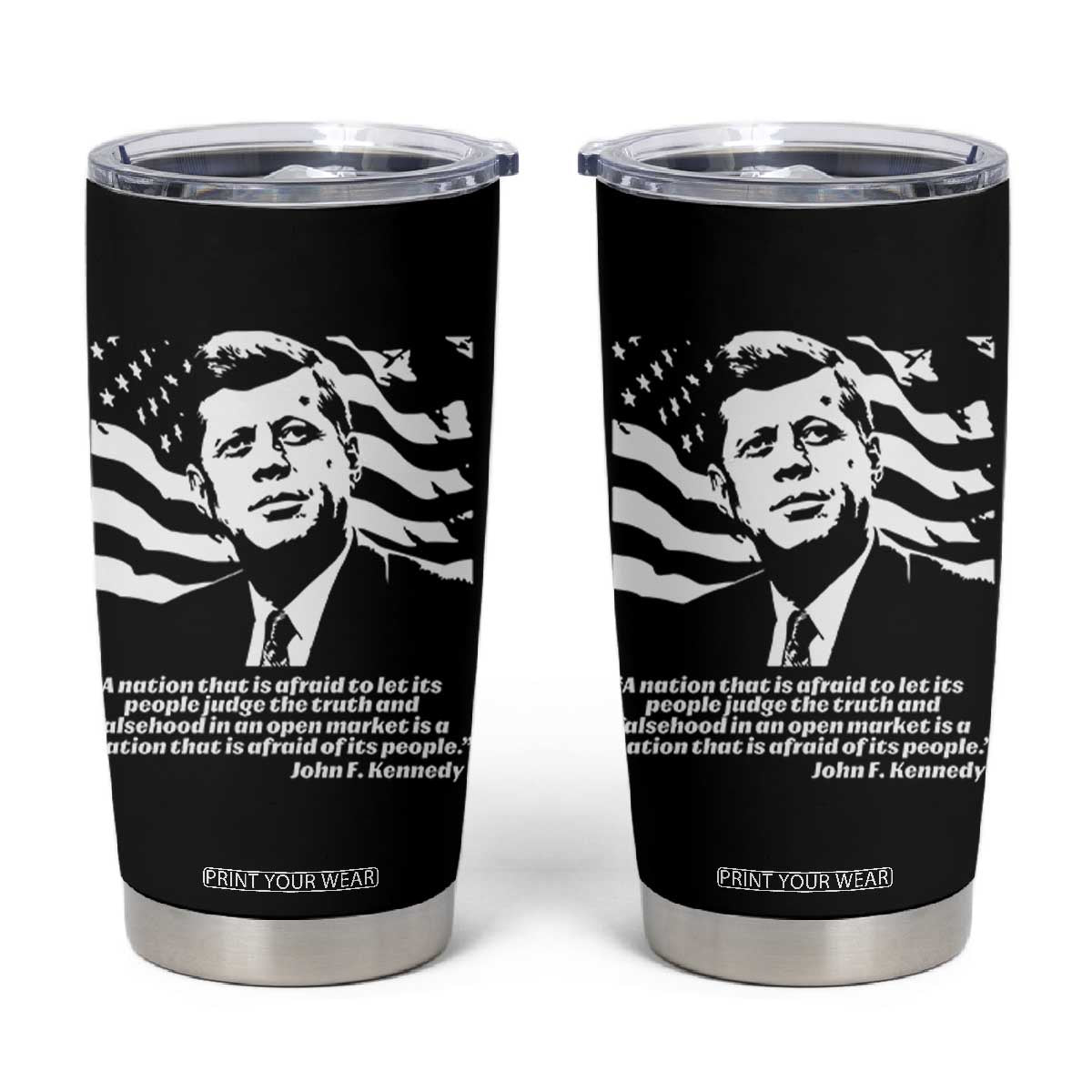 Theodore Roosevelt Quote Tumbler Cup Patriotic American Flag Presidents Day TS14 Black Print Your Wear
