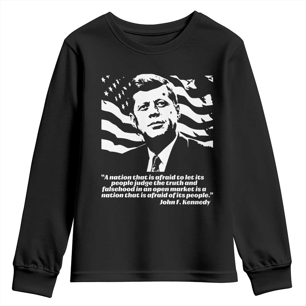 Theodore Roosevelt Quote Youth Sweatshirt Patriotic American Flag Presidents Day TS14 Black Print Your Wear
