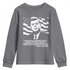 Theodore Roosevelt Quote Youth Sweatshirt Patriotic American Flag Presidents Day TS14 Charcoal Print Your Wear