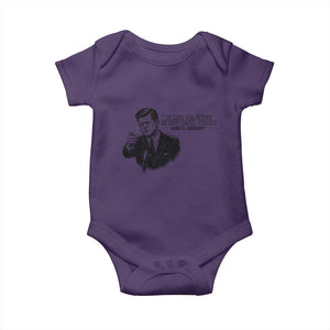 John F. Kennedy President Quote Baby Onesie If Not Us Who If Not Now When TS14 Purple Print Your Wear