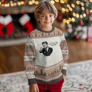 John F. Kennedy President Quote Ugly Christmas Sweater If Not Us Who If Not Now When TS14 Mocha Mousse Print Your Wear
