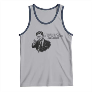 John F. Kennedy President Quote Tank Top If Not Us Who If Not Now When TS14 Athletic Heather Navy Print Your Wear