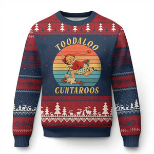 Toodaloo Cuntaroos Ugly Christmas Sweater Funny Sarcastic Goodbye Humor TS14 Navy Red Print Your Wear