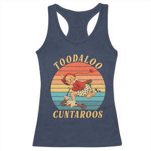 Toodaloo Cuntaroos Racerback Tank Top Funny Sarcastic Goodbye Humor TS14 Navy Print Your Wear