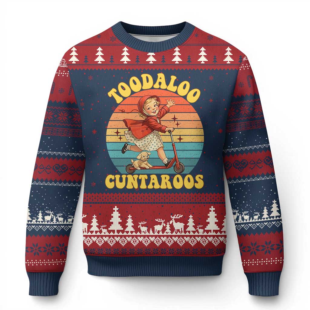 Toodaloo Cuntaroos Ugly Christmas Sweater Funny Roller Sassy Girl Sarcastic Humor TS14 Navy Red Print Your Wear