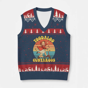 Toodaloo Cuntaroos V-Neck Knit Sweater Vest Funny Roller Sassy Girl Sarcastic Humor TS14 Navy Red Print Your Wear