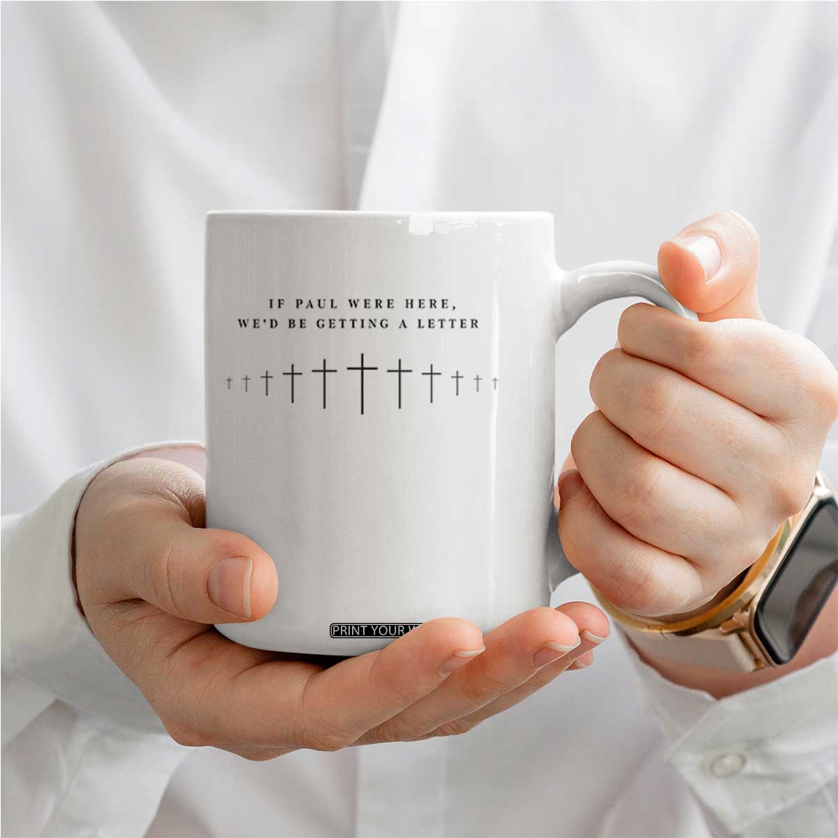 If Paul were Here We'd Be Getting A Letter Coffee Mug Funny Christian Humor TS14 Print Your Wear