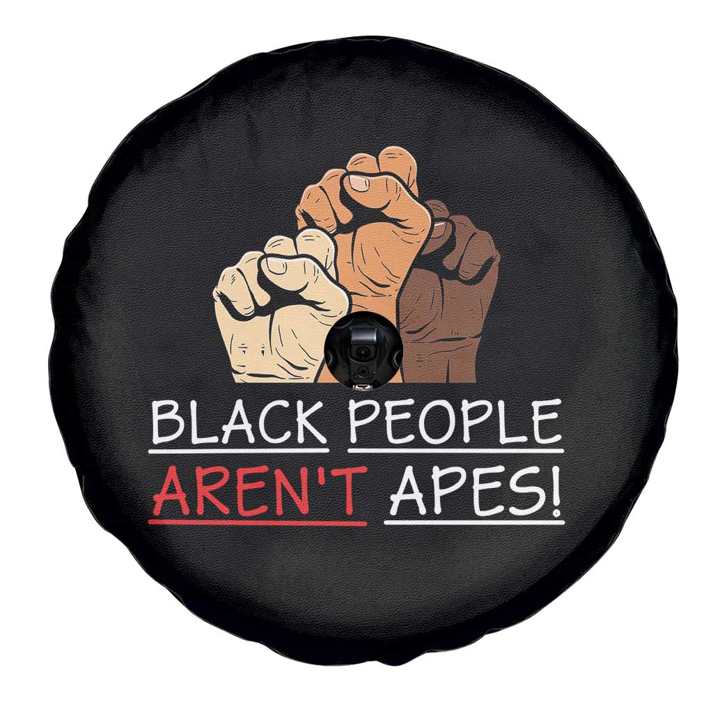 Black People Aren't Apes Spare Tire Cover Anti-Racist Statement TS14 Print Your Wear