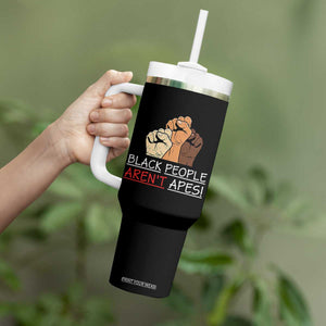 Black People Aren't Apes Tumbler With Handle Anti-Racist Statement TS14 Print Your Wear