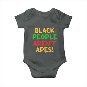 Black People Aren't Apes Baby Onesie Anti Racist Protest TS14 Dark Heather Print Your Wear