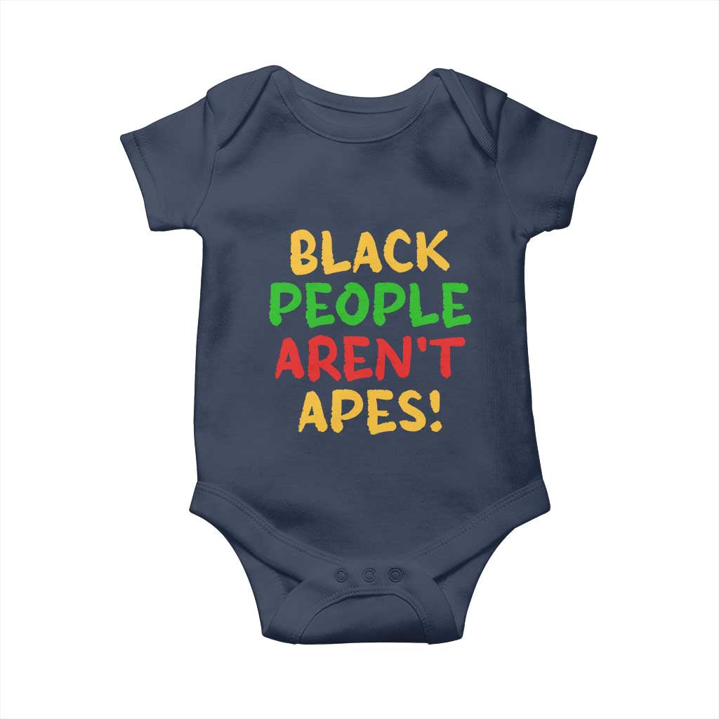 Black People Aren't Apes Baby Onesie Anti Racist Protest TS14 Navy Print Your Wear
