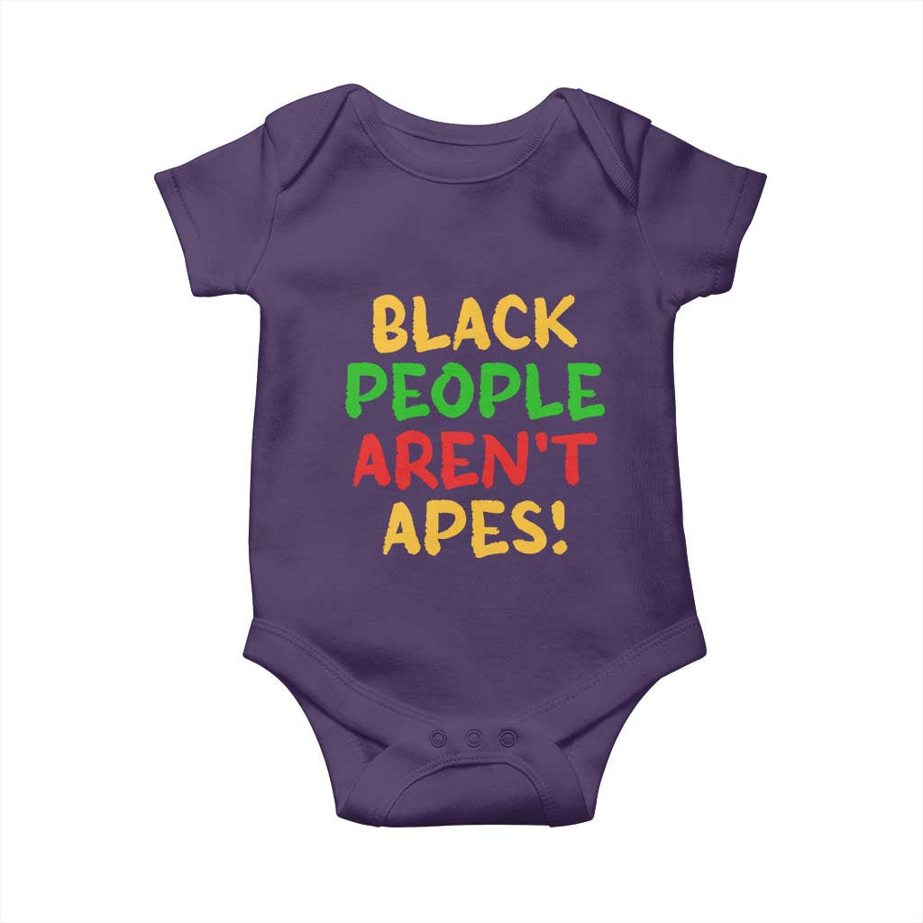 Black People Aren't Apes Baby Onesie Anti Racist Protest TS14 Purple Print Your Wear