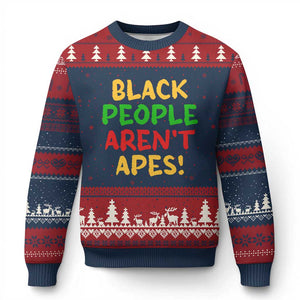 Black People Aren't Apes Ugly Christmas Sweater Anti Racist Protest TS14 Navy Red Print Your Wear