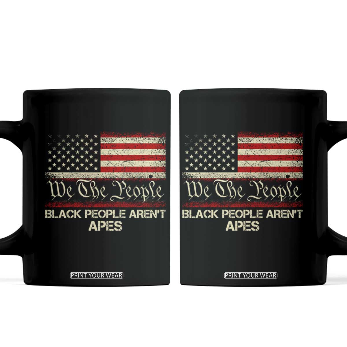 Black People Aren't Apes Coffee Mug We The People Anti Racist Protest TS14 Black Print Your Wear