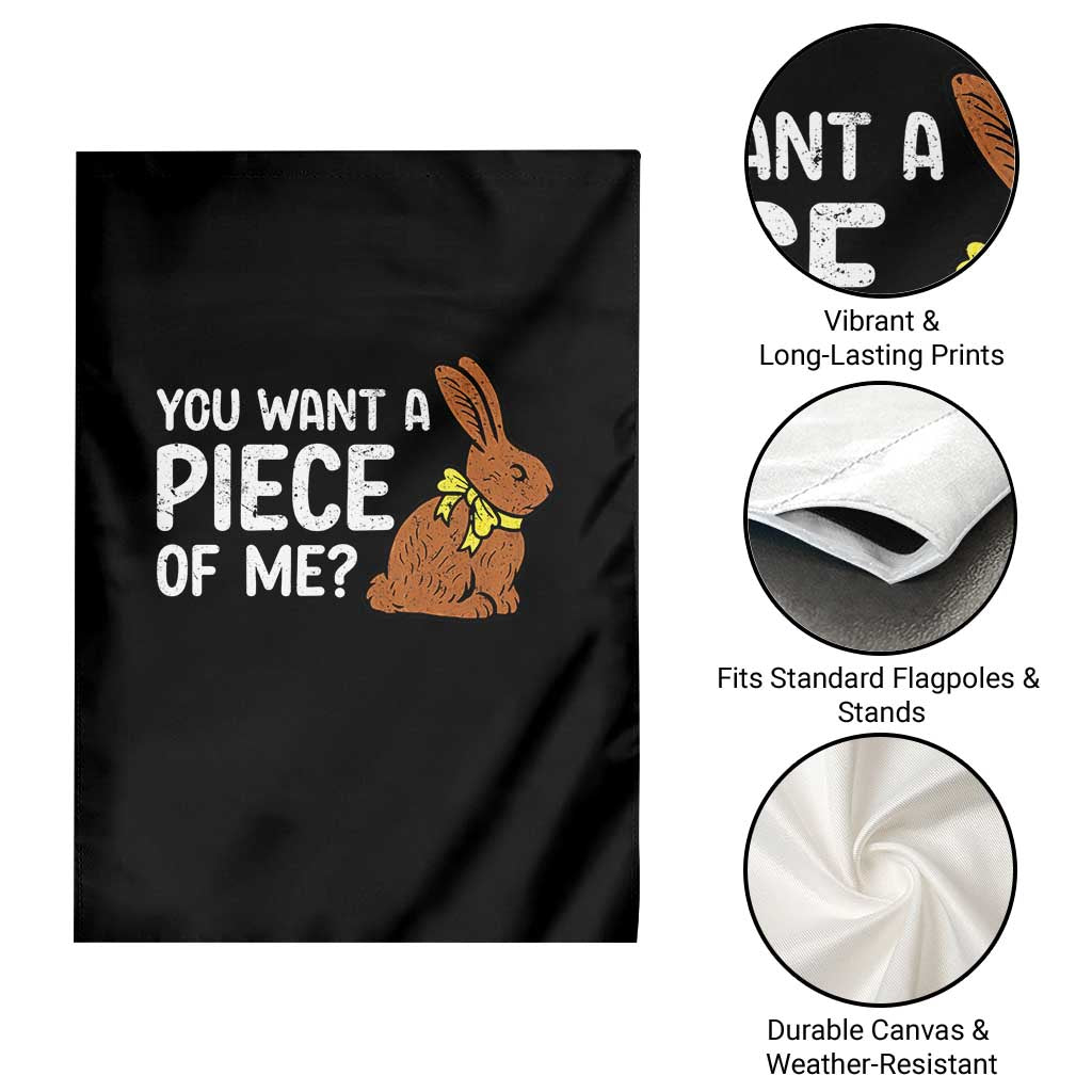 You Want A Piece Of Me Garden Flag Funny Easter Chocolate Bunny TS14 Print Your Wear