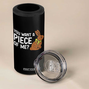 You Want A Piece Of Me 4 in 1 Can Cooler Tumbler Funny Easter Chocolate Bunny TS14 Print Your Wear