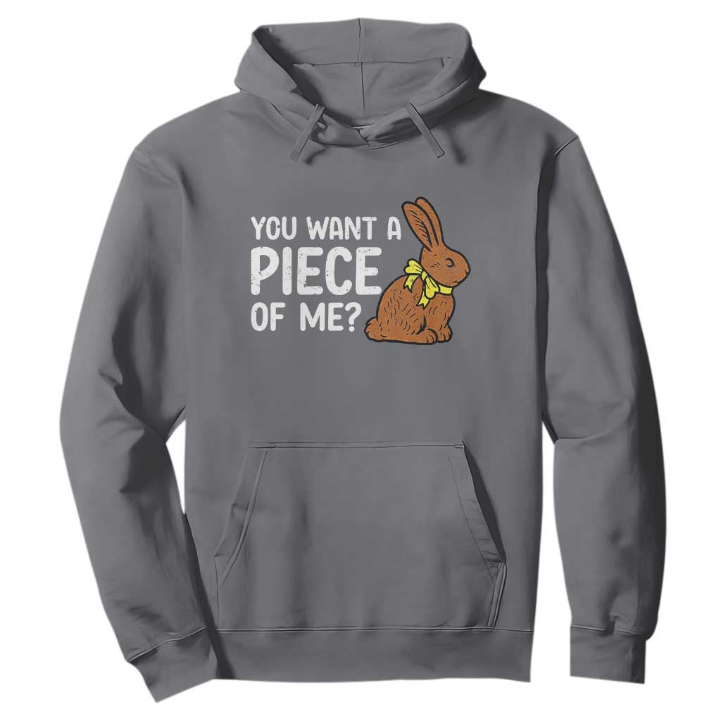 You Want A Piece Of Me Hoodie Funny Easter Chocolate Bunny TS14 Charcoal Print Your Wear