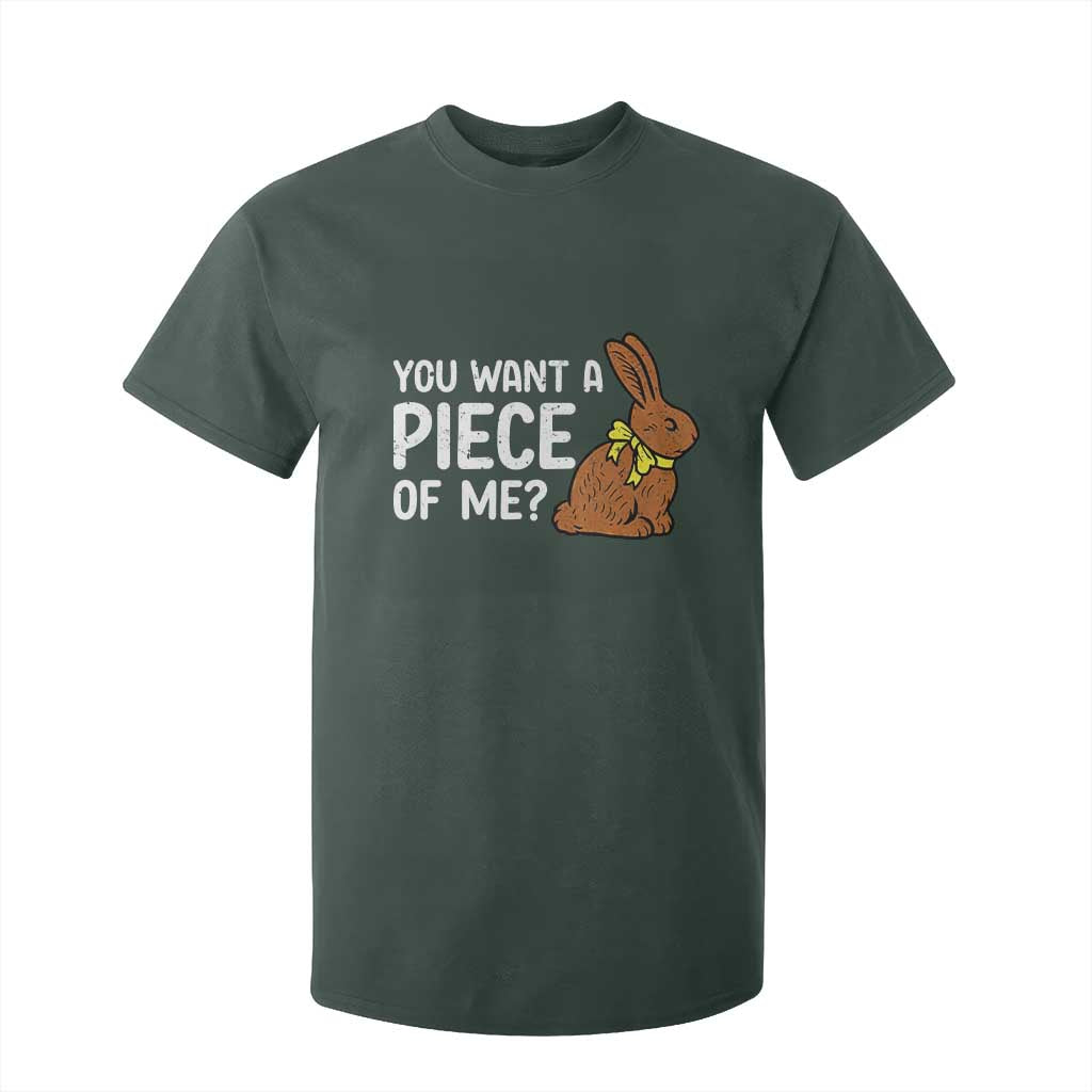 You Want A Piece Of Me T Shirt For Kid Funny Easter Chocolate Bunny TS14 Dark Forest Green Print Your Wear
