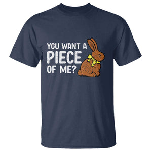 You Want A Piece Of Me T Shirt Funny Easter Chocolate Bunny TS14 Navy Print Your Wear