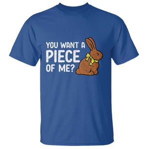 You Want A Piece Of Me T Shirt Funny Easter Chocolate Bunny TS14 Royal Blue Print Your Wear