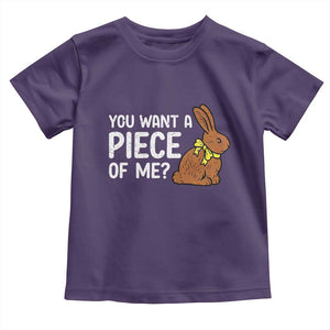 You Want A Piece Of Me Toddler T Shirt Funny Easter Chocolate Bunny TS14 Purple Print Your Wear