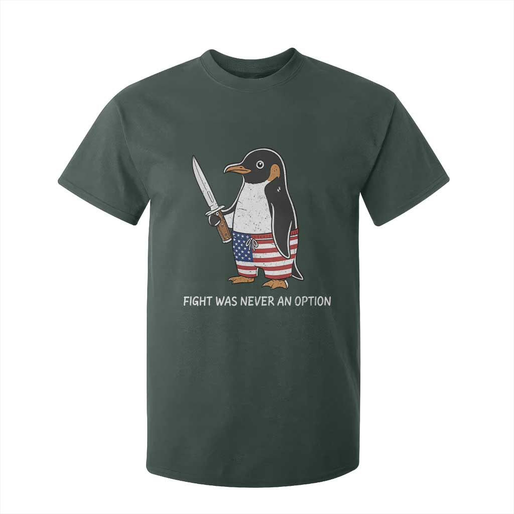 Flight was Never an Option T Shirt For Kid Funny Penguin Knife Sarcastic American Flag
