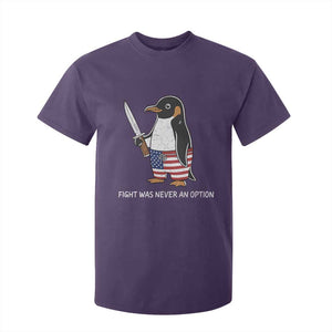 Flight was Never an Option T Shirt For Kid Funny Penguin Knife Sarcastic American Flag