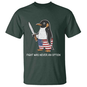Flight was Never an Option T Shirt Funny Penguin Knife Sarcastic American Flag
