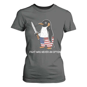 Flight was Never an Option T Shirt For Women Funny Penguin Knife Sarcastic American Flag